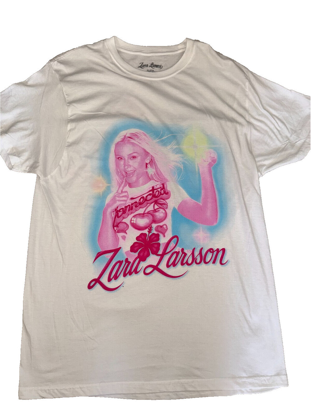 Zara Larsson Lush Life White Cotton T-Shirt Large - NEW